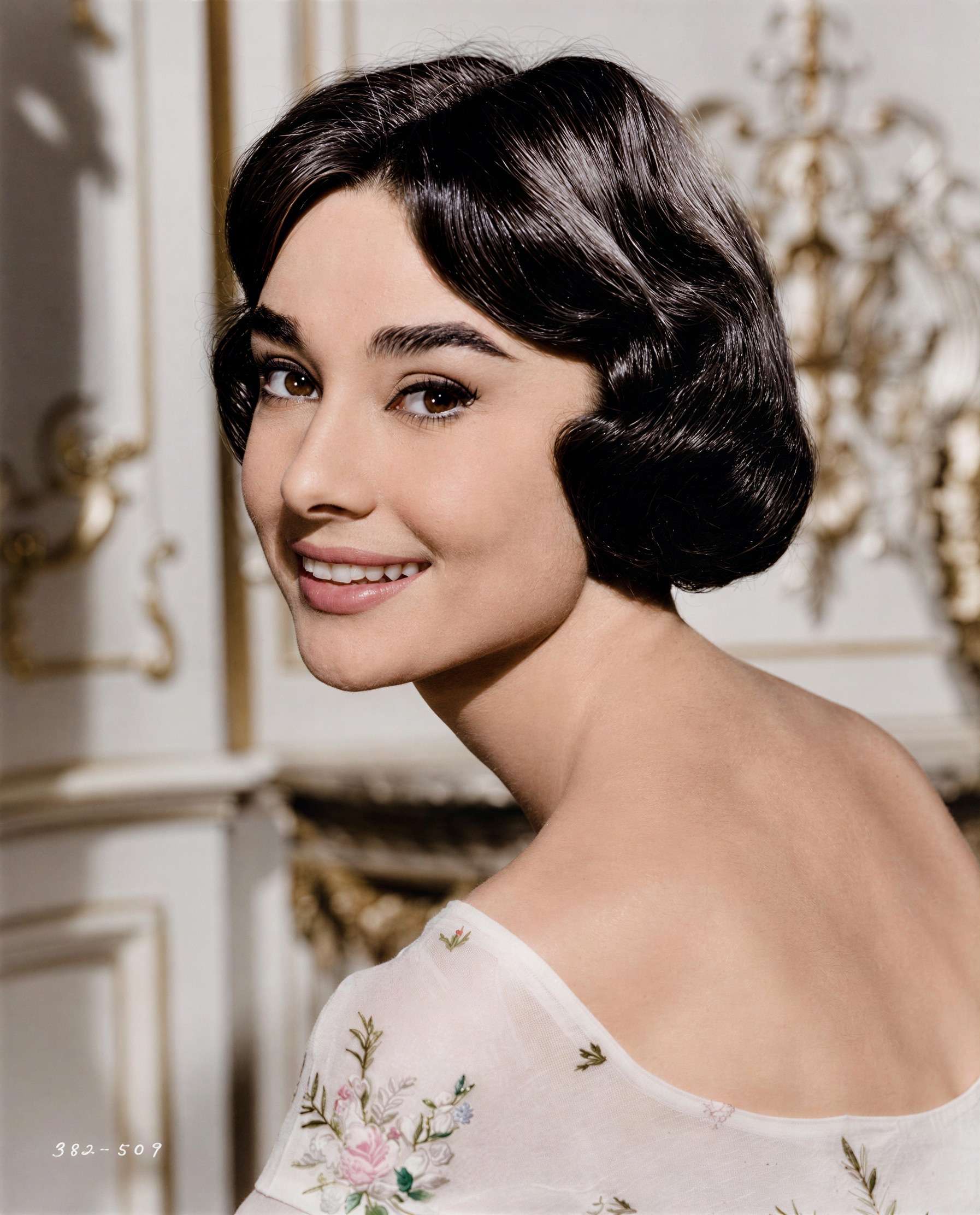 Audrey Hepburn · 1957, studio portrait restored with Forevi
