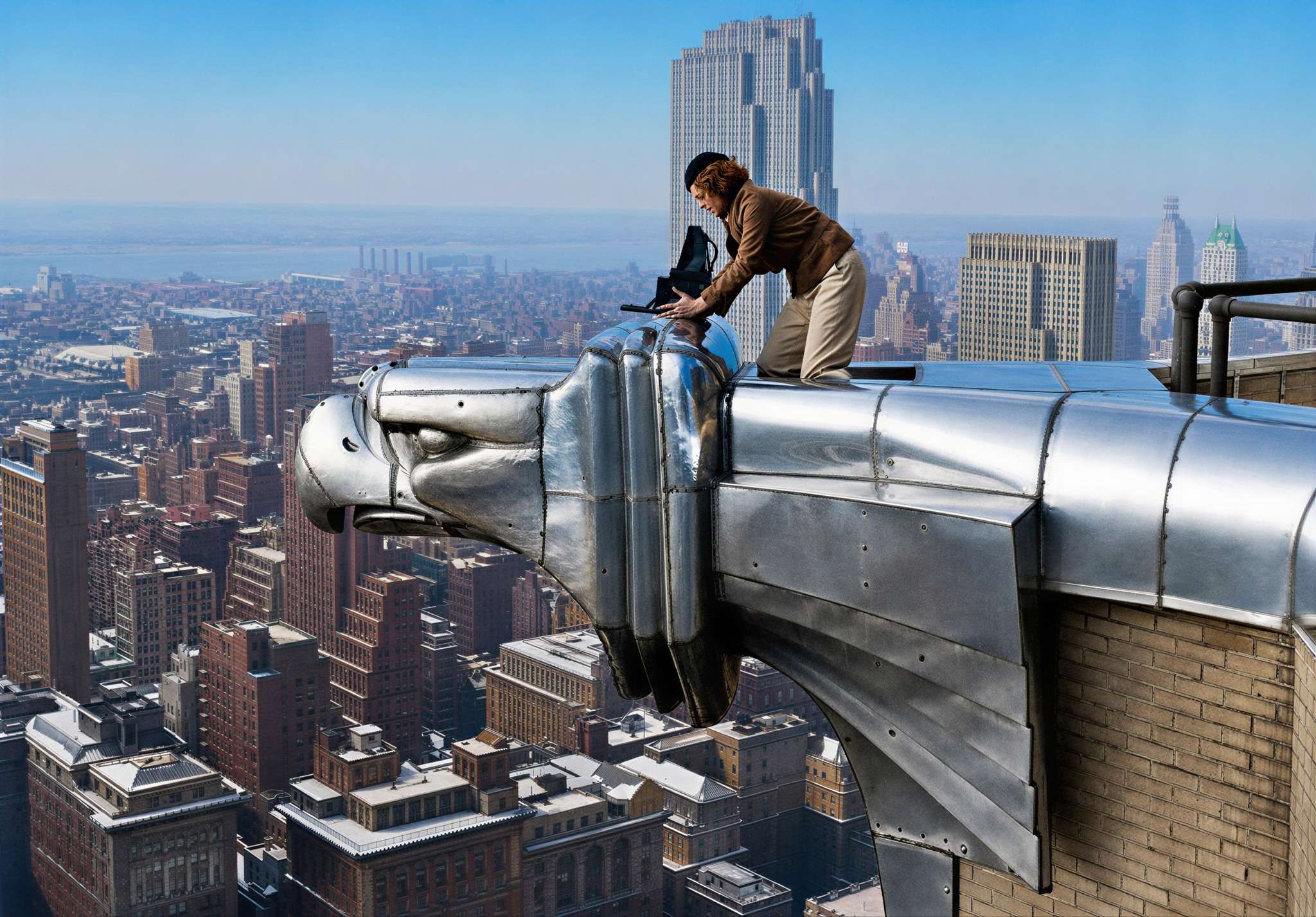 Margaret Bourke-White over New York restored with Forevi