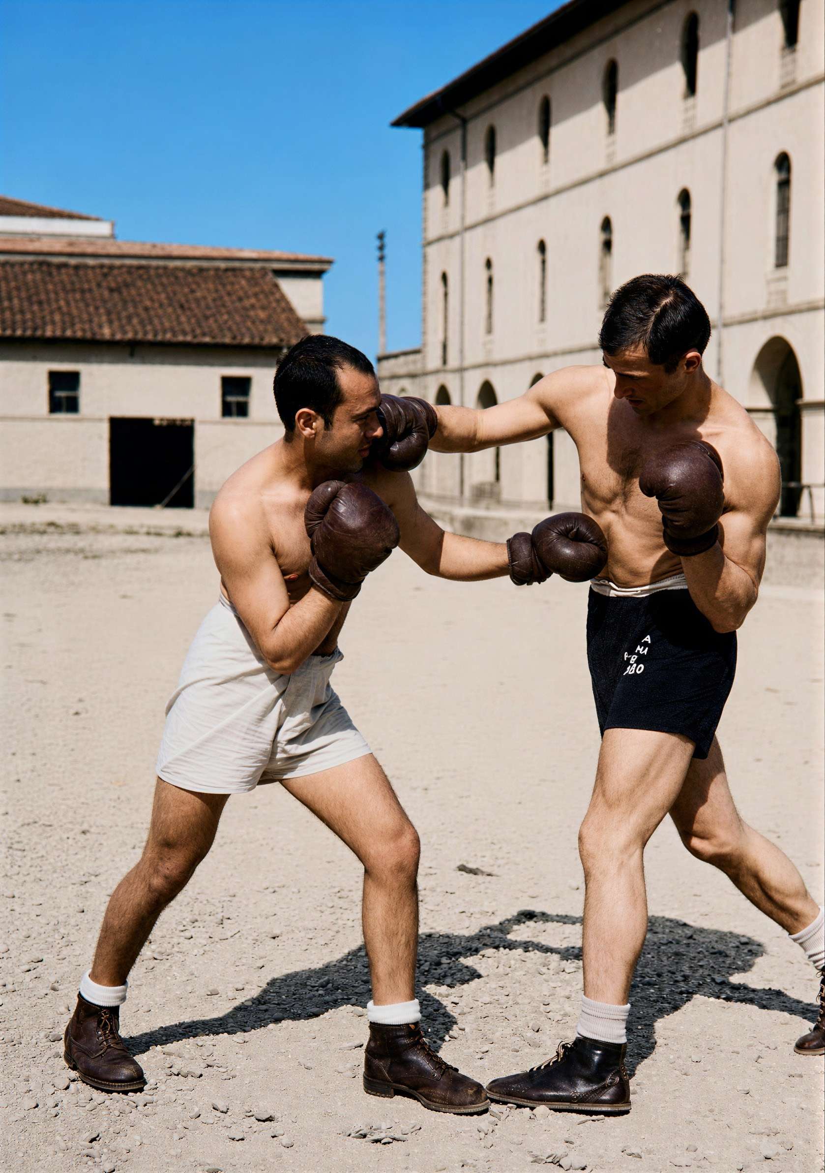 Boxing in the barracks yard · 1910s restored with Forevi