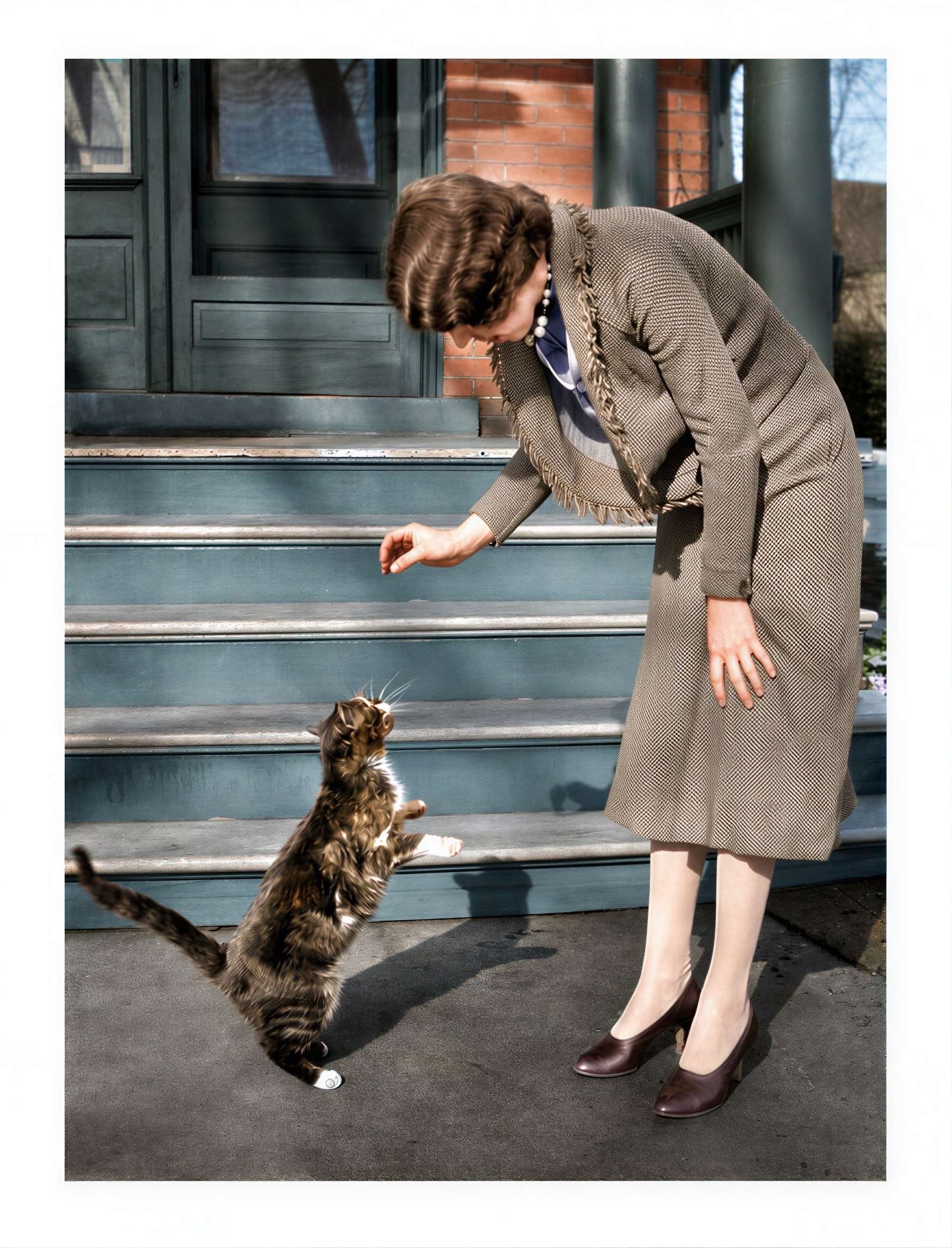 Feeding the cat · 1930s restored with Forevi