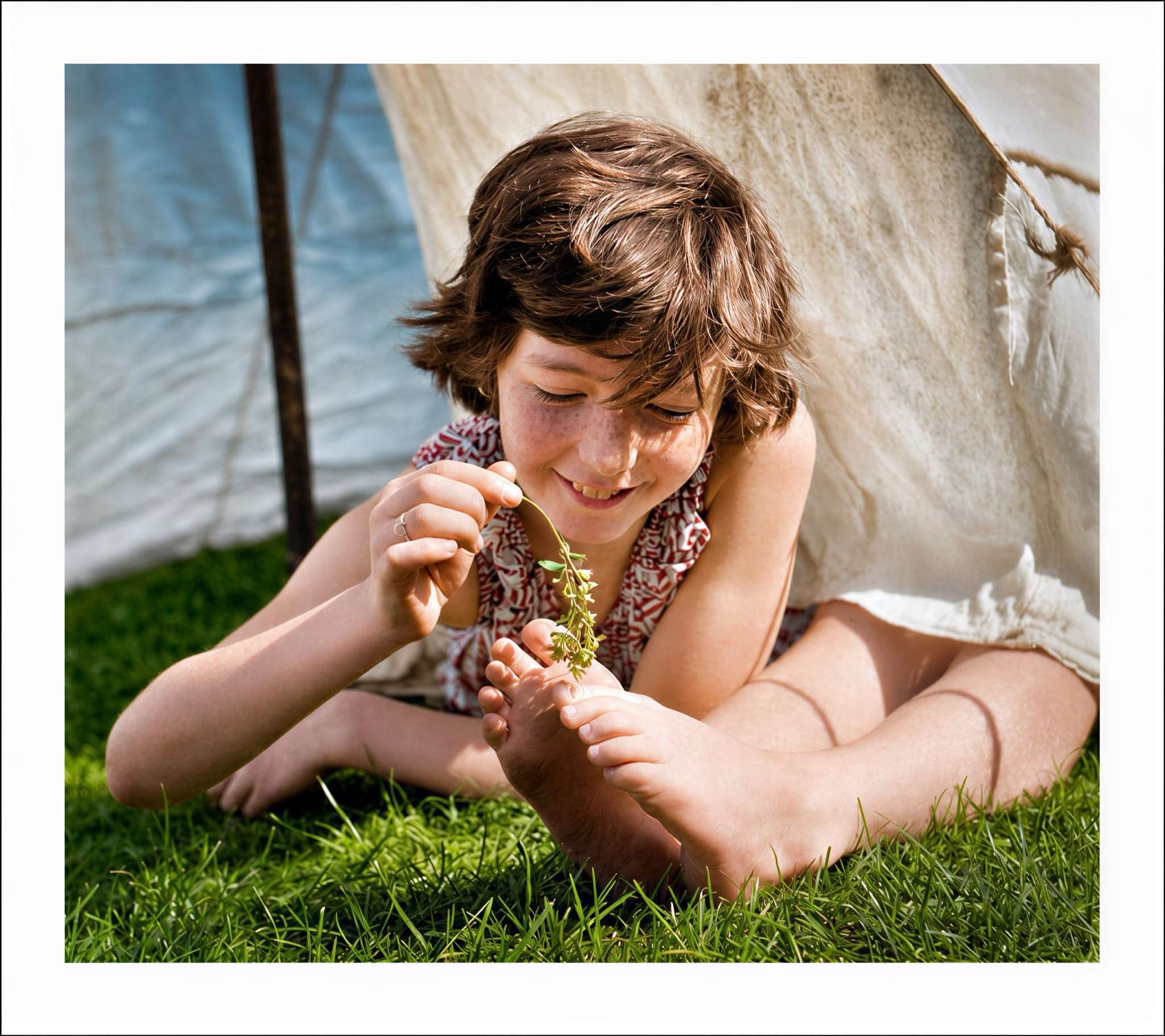 A summer afternoon by the tent · 1940s restored with Forevi