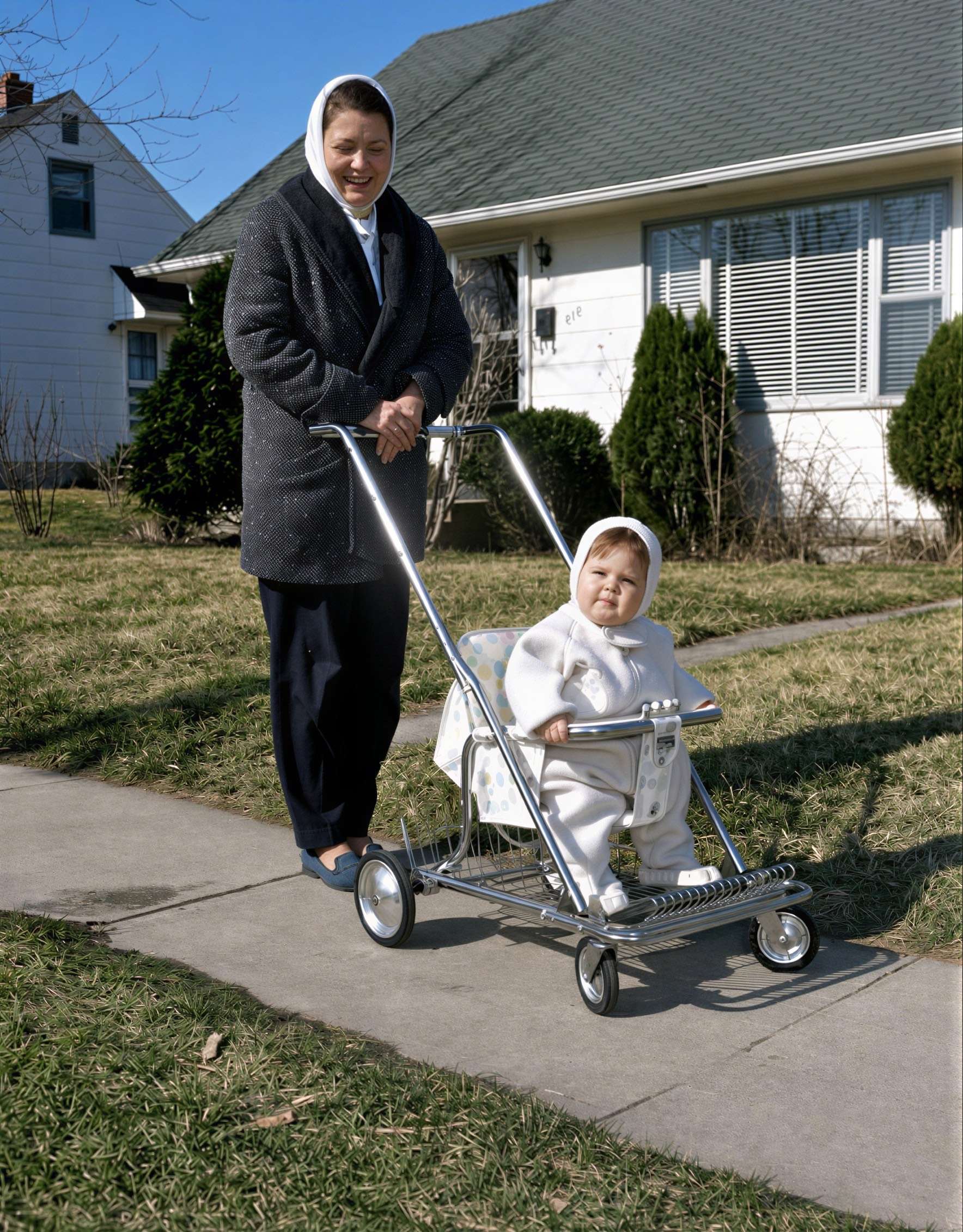 A winter walk with the stroller · 1963 restored with Forevi