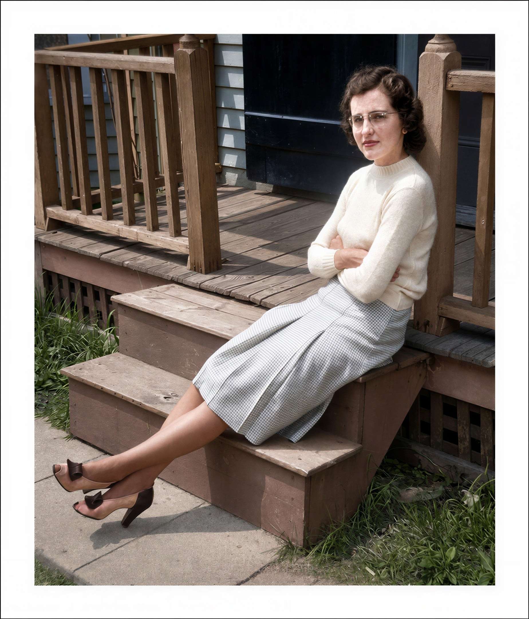 On the porch steps · 1950s restored with Forevi