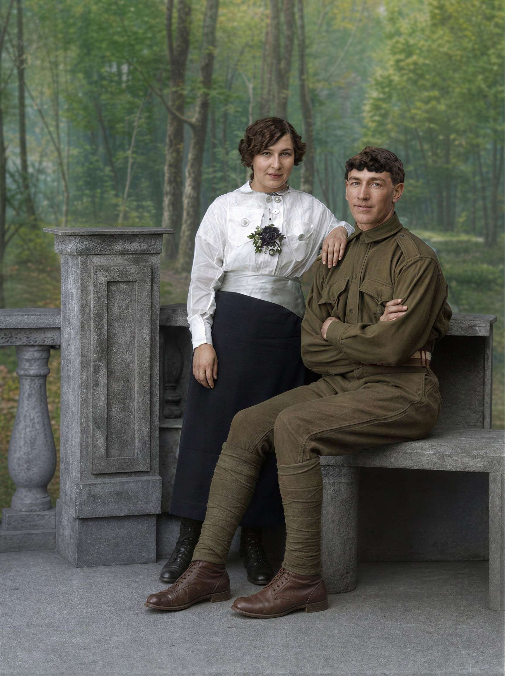 A soldier and his sweetheart · 1916 restored with Forevi