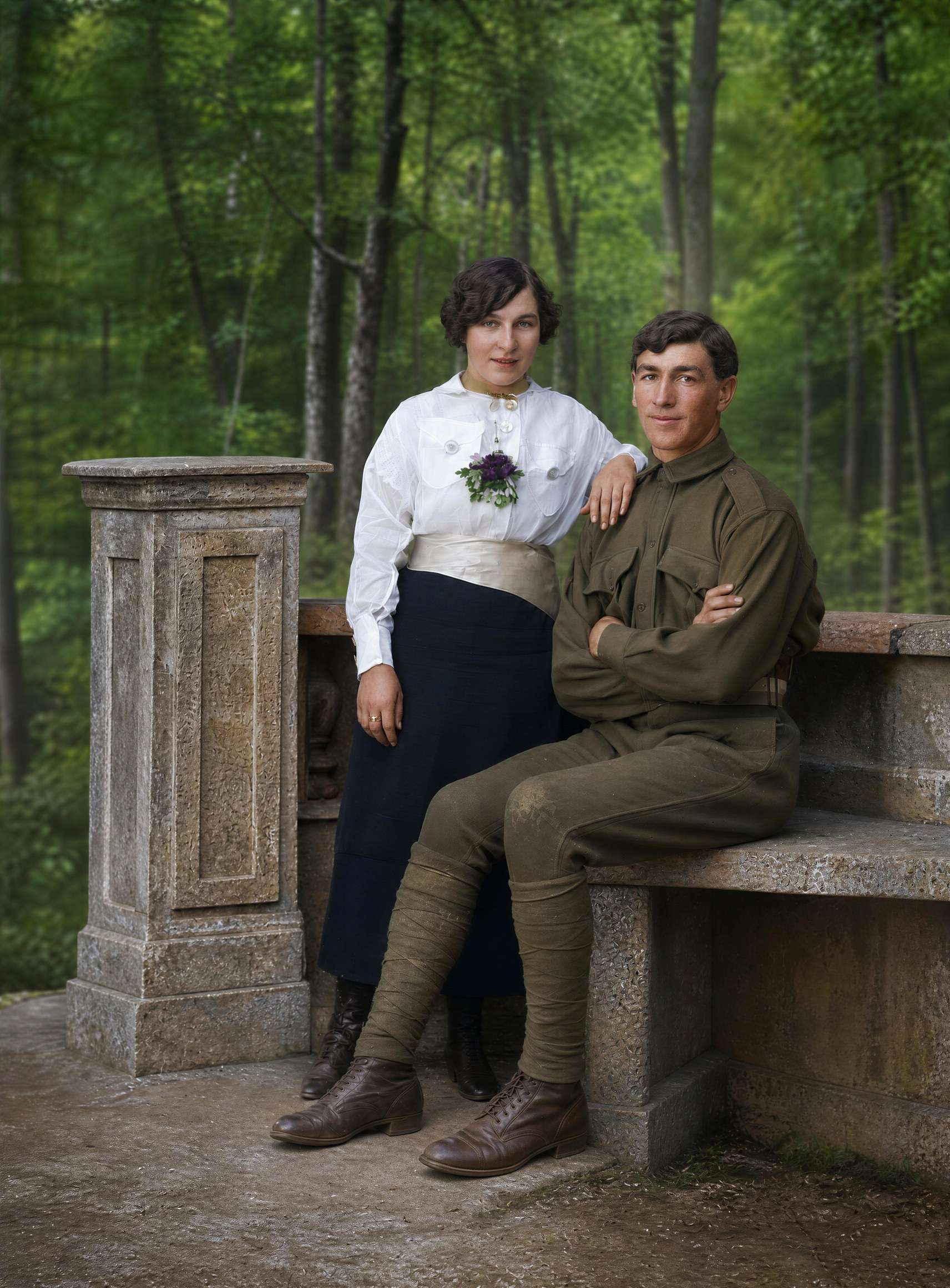 A soldier and his sweetheart · 1916 restored with Forevi